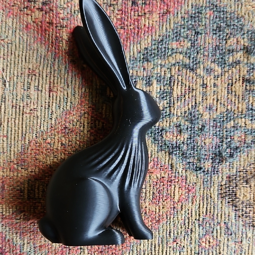 Black Decorative Rabbit Sculptures - Set of 2 - Picture 2 of 4